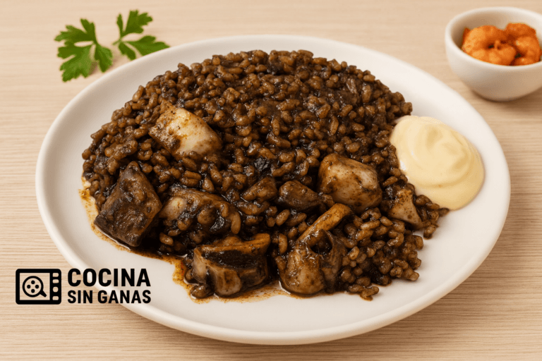 Arroz negro en microondas