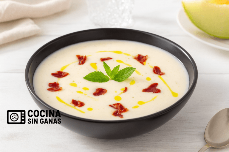 Sopa fría de melón con jamón